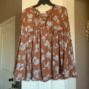 Long sleeve babydoll top